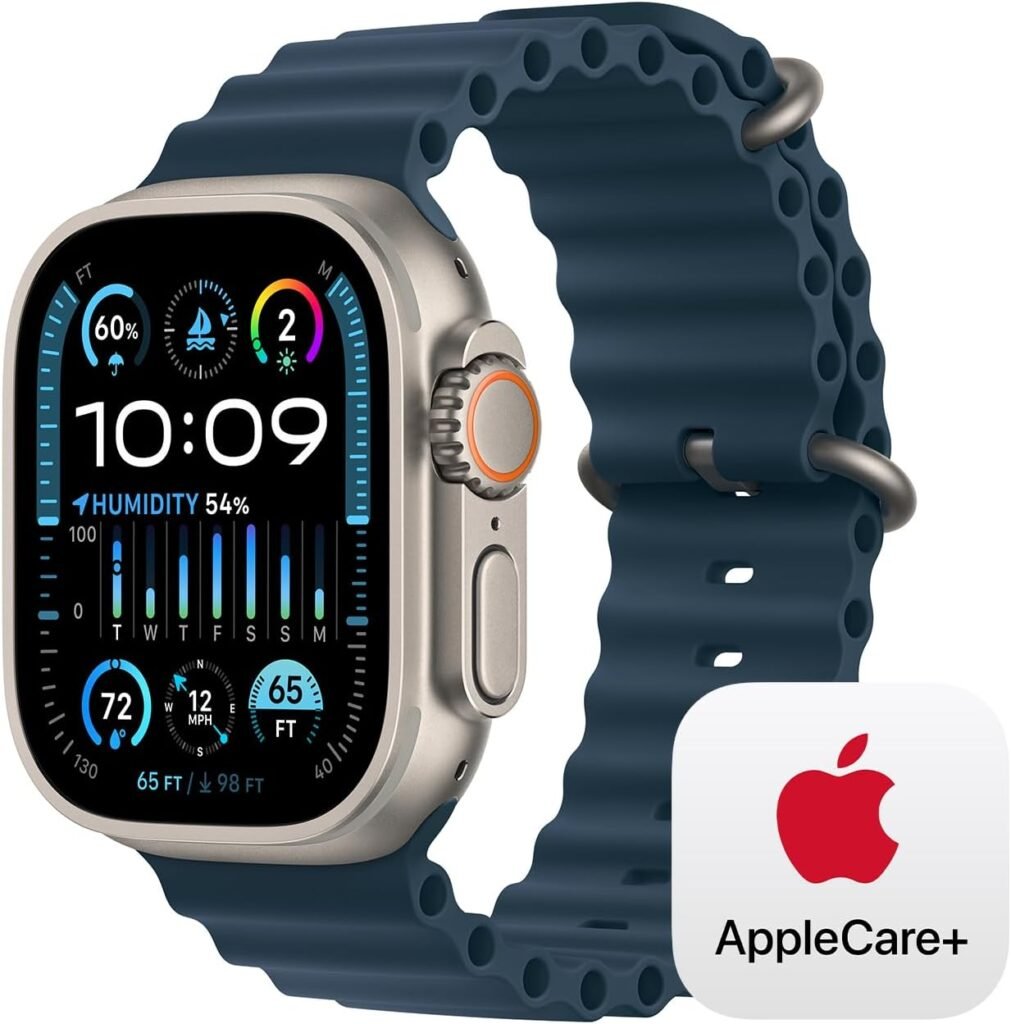 Apple Watch Ultra 2 GPS + Cellular 49mm Titanium Case with Blue Ocean Band with AppleCare+ (2 Years)